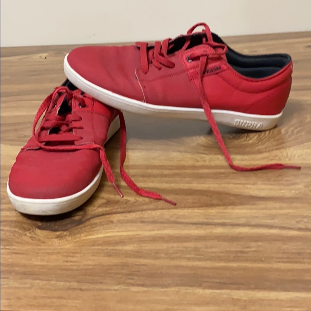 Supra low top red sneakers